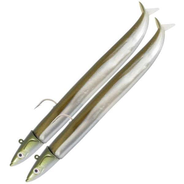Fiiish Double Combo Crazy Sand Eel + Rattle No.2 - 15cm 20g Orangé - Parfait Pour La Pêche Offshore !