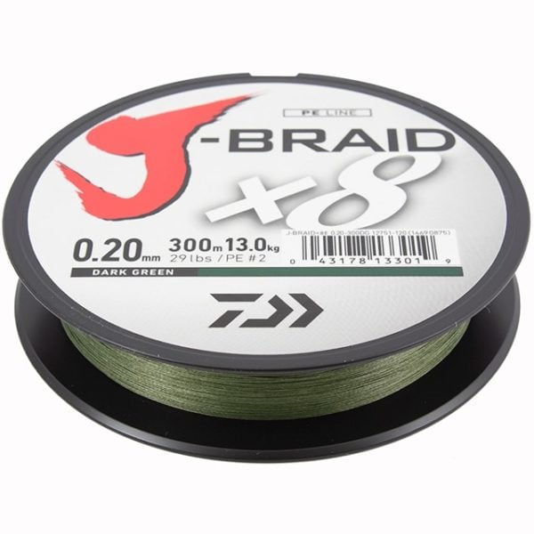 Daiwa J-Braid X8 Dark Green 300m Daiwa J-Braid X8 Dark Green 500m