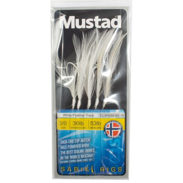 alt="Mustad White Mackerel Feather Trace"