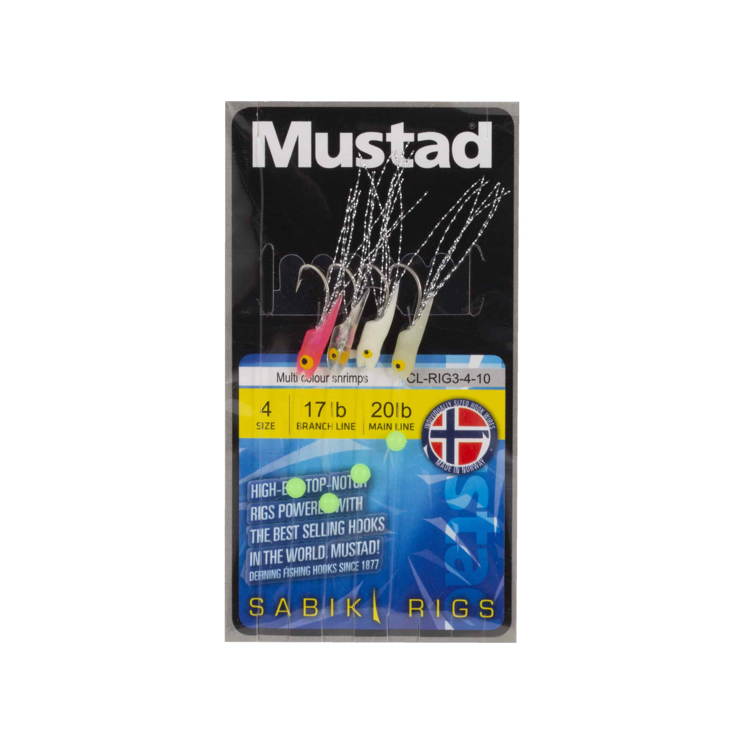 Mustad Multi Coloured Shrimp Rig - Veals Mail Order