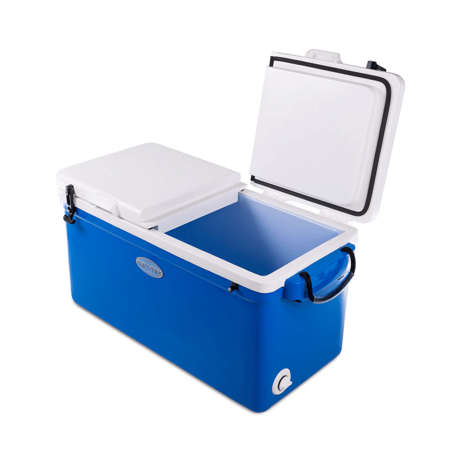 Icey-Tek 90 Litre Dual Lid Long Cool Box - Veals Mail Order