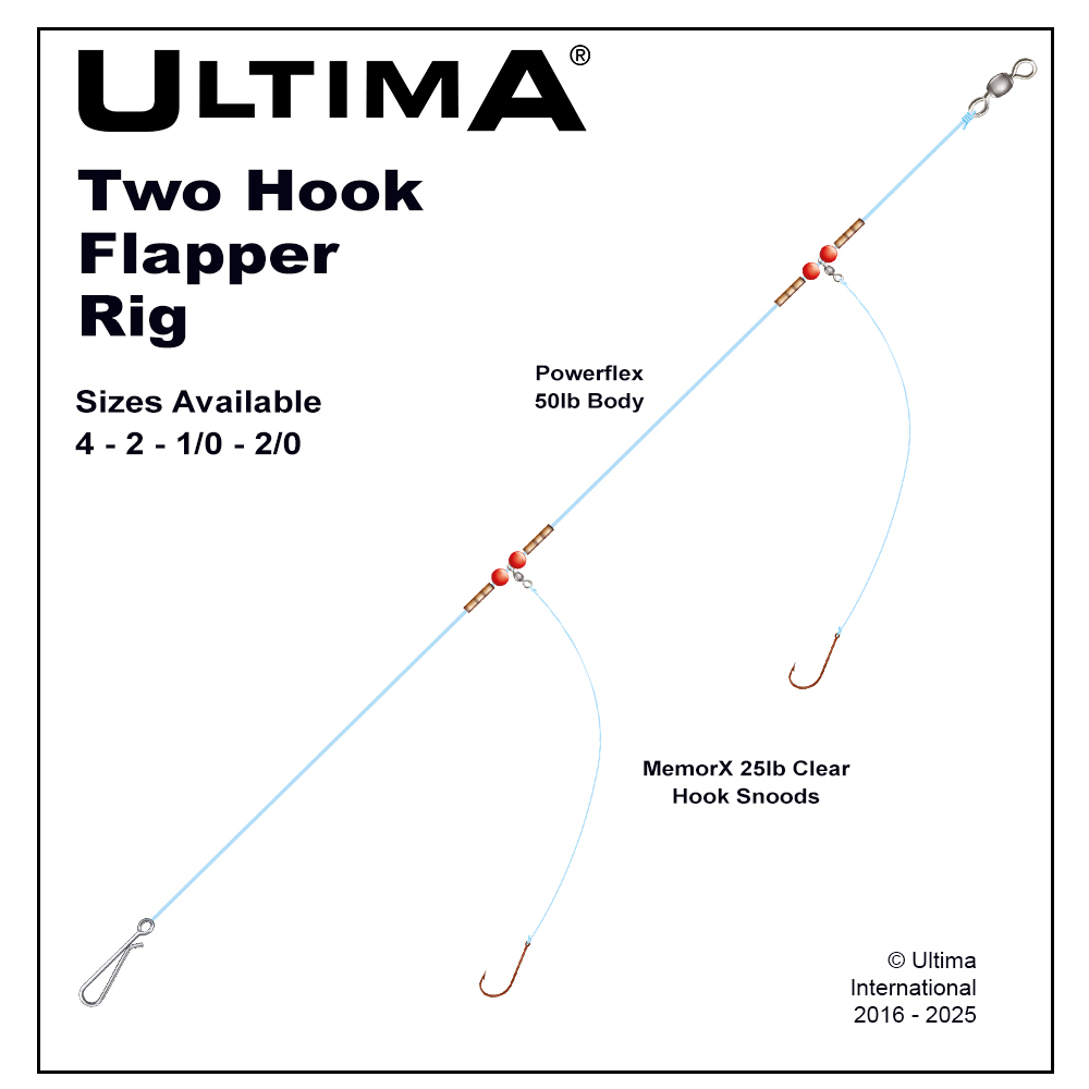 Flapper Rig 101 Ultima 2 Hook Flapper Rig - Veals Mail Order