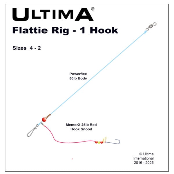 Ultima Flattie Rig 1 Hook Pre Tied Rig