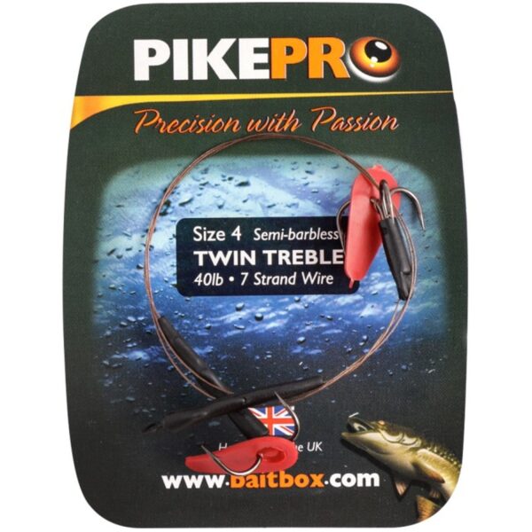 PikePro Twin Treble Trace Semi Barbed