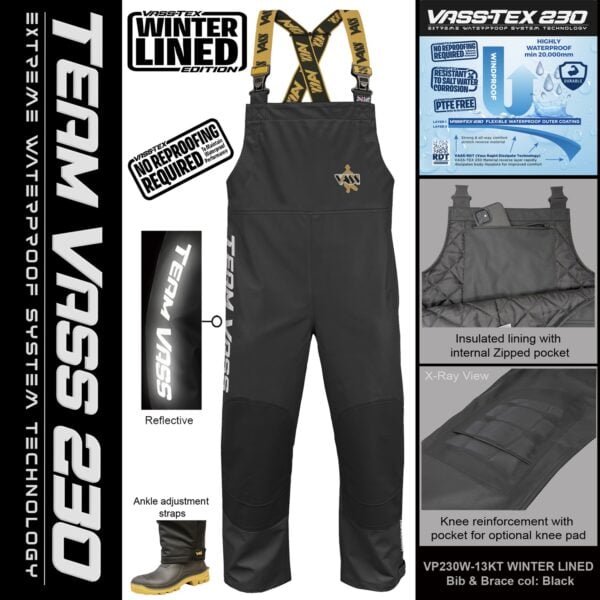 Team Vass 230 Winter Lined Bib & Brace Black