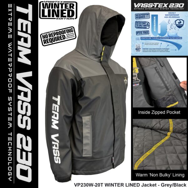 Team Vass 230 Winter Lined Jacket Grey/Black